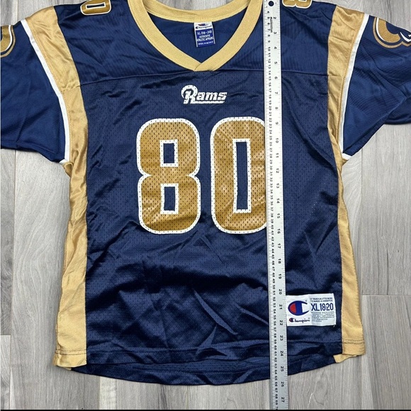 Champion Isaac Bruce St. Louis RAMS Football Jersey LA Rams Youth Size XL - Picture 10 of 12